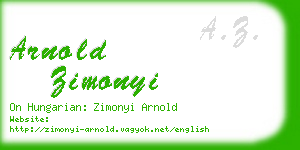 arnold zimonyi business card